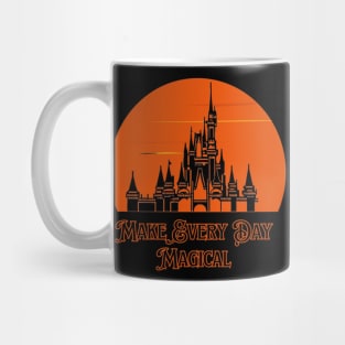 Sunset Magic: Magic Kingdom Castle Silhouette Mug